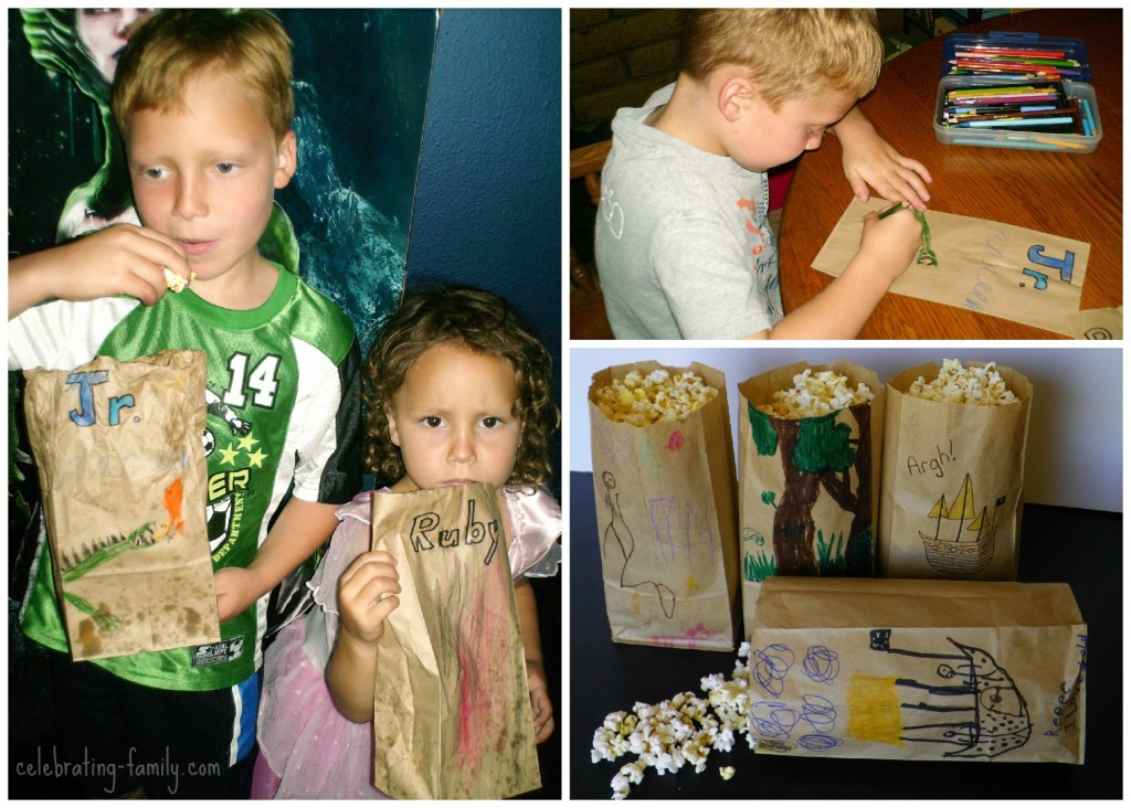 Popcorn bag craft - fun for your next trip to the movies.