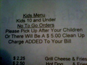 Should restaurants charge for messy kids?