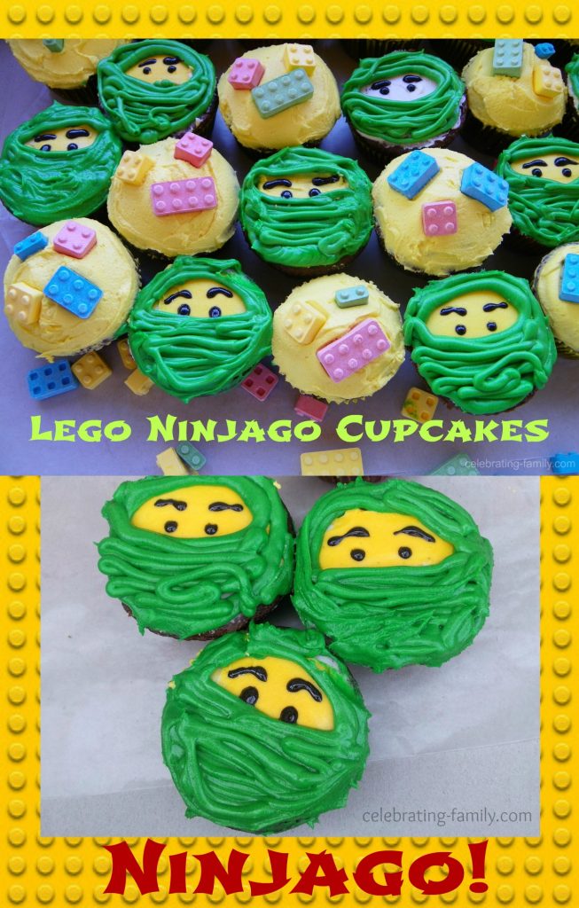 LEGO Ninjago cups cakes pinnable image