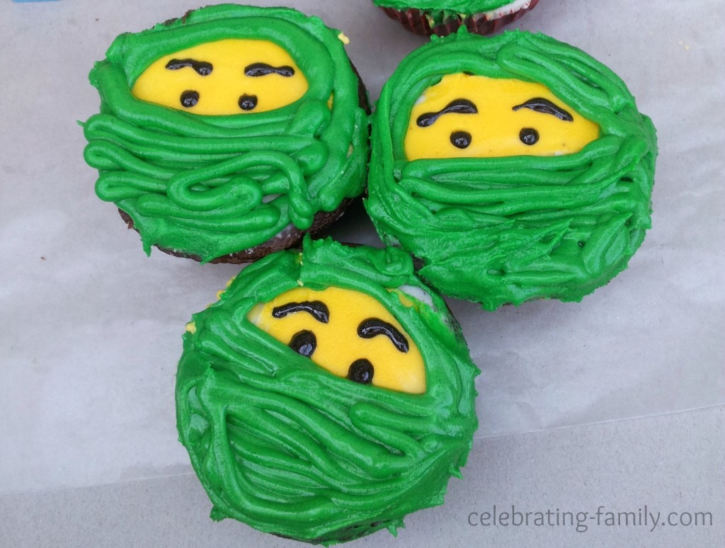 Lego Ninjago Cupcakes Green Ninja close up