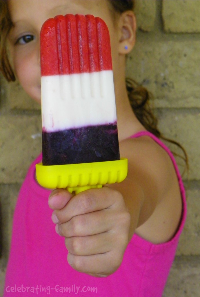 Red, White, and Blue Popsicles (dye-free and all-natural)