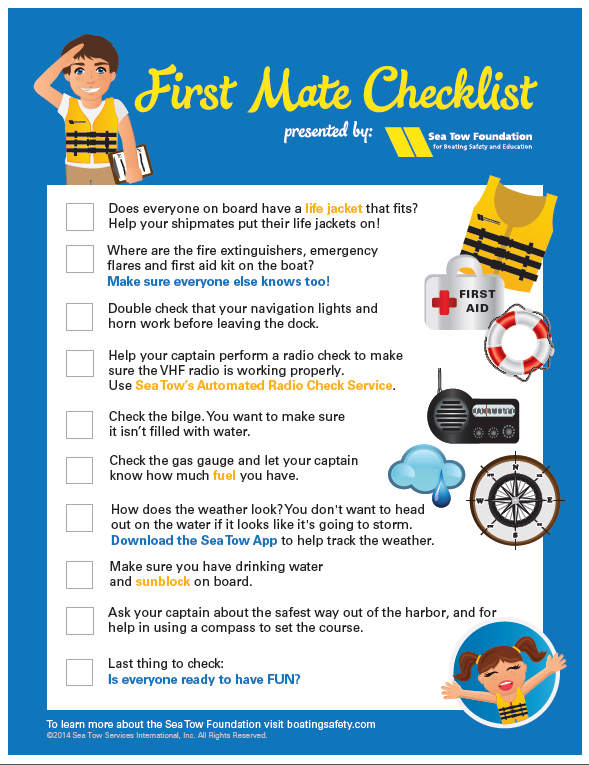 First Mate Checklist | Boating Safety Tips