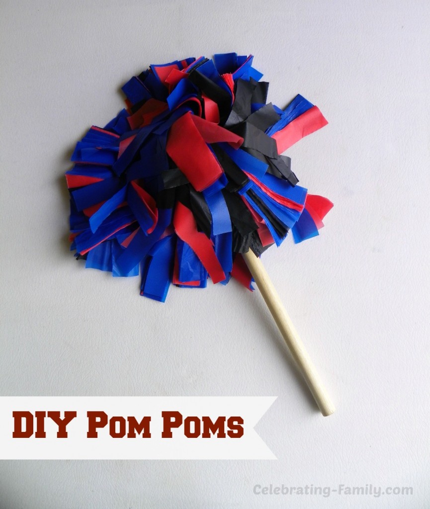 DIY pom poms from plastic tablecloths. Hosting a Championship Worthy Basketball Party 