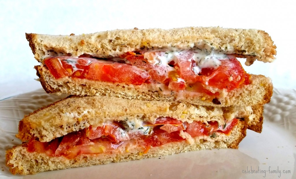 Tomato Sandwich with Dill Mayo