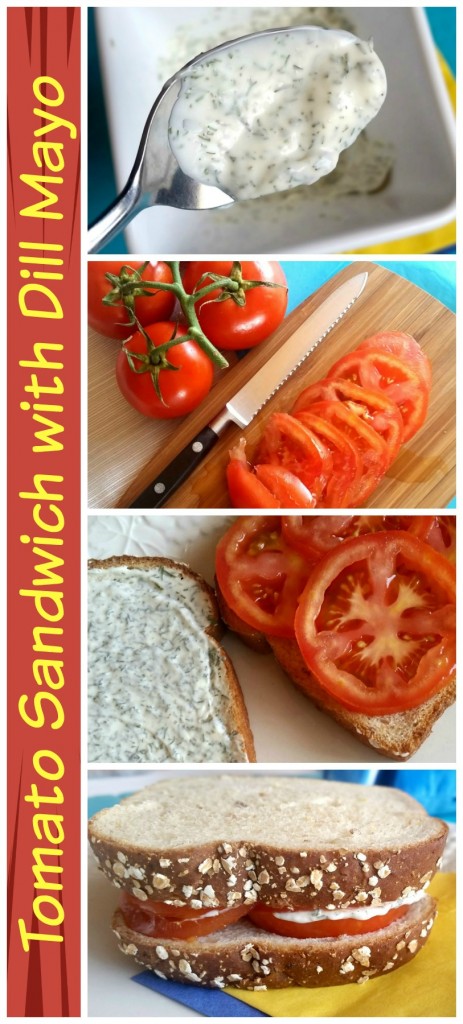 Easy Vegetarian Lunch Idea: Tomato Sandwich with Dill Mayo 