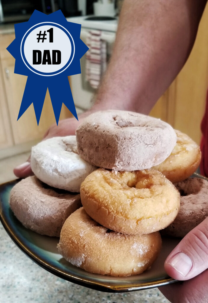 Man holding plate of donuts #Entenmanns #EntenMANofTheYear