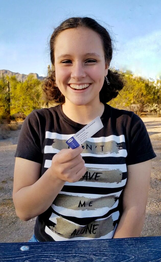 Teen girl playing The Rank Game